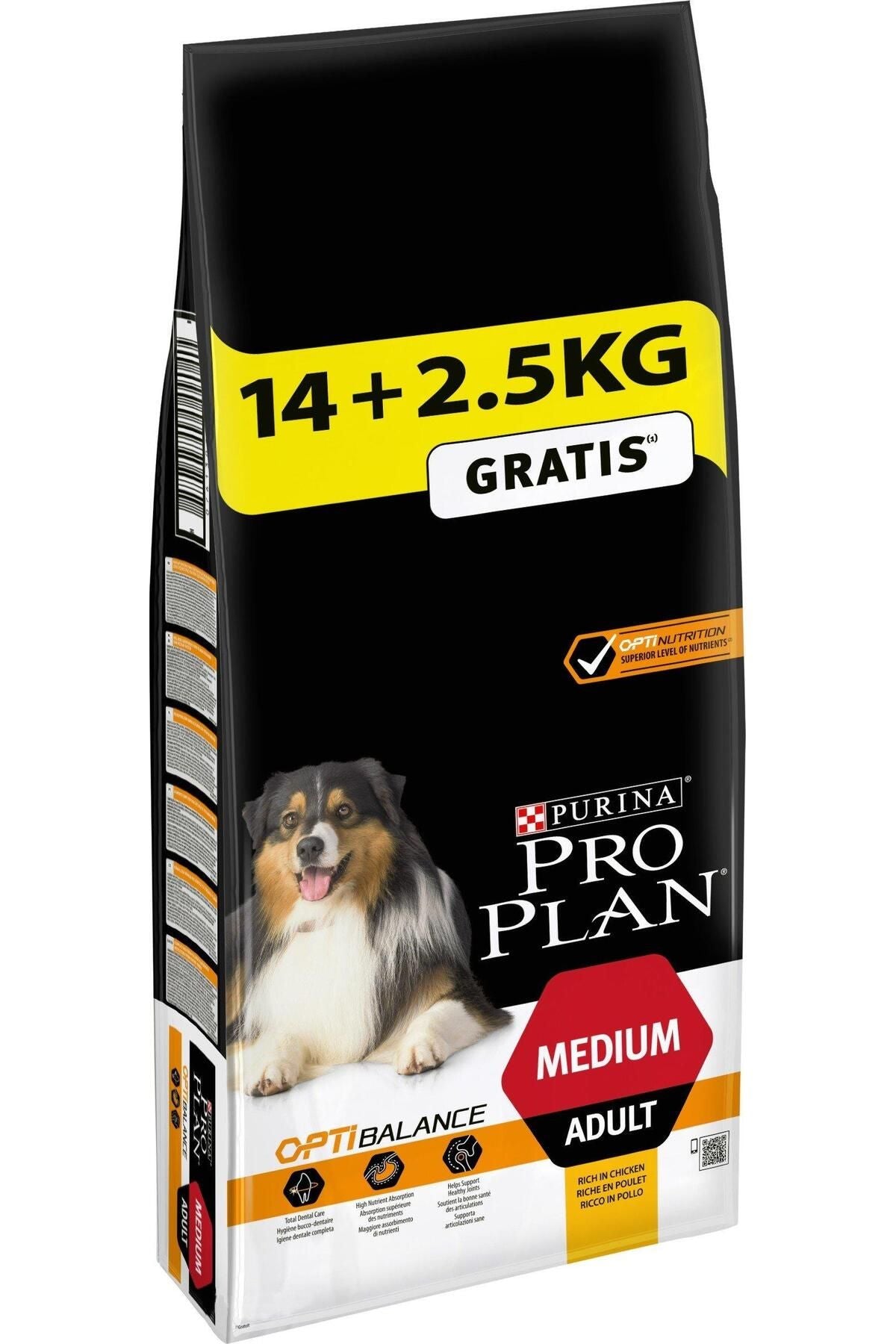 Pro Plan Medium Tavuklu Yetişkin Köpek Kuru Maması 14+2,5  kg