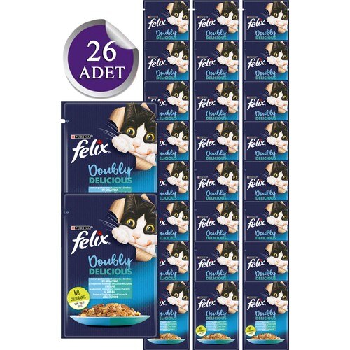 Felix Sardalyalı ve Somonlu Yetişkin Kedi Yaş Maması 26 X 85 gr