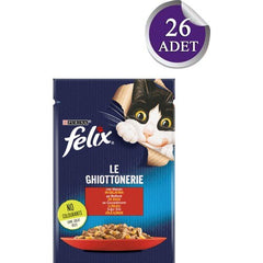 Felix Sığırlı Yetişkin Kedi Yaş Maması 26 X 85 gr