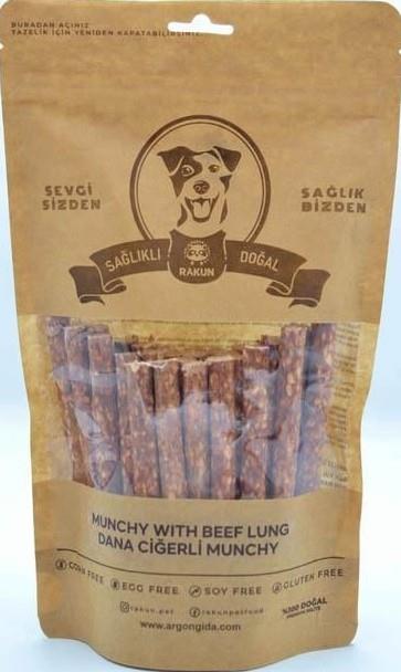 Rakun Munchy Dana Etli ve Ciğerli İnce Çubuk Köpek Ödül Maması 12 cm 40' lı Paket (Yeni)