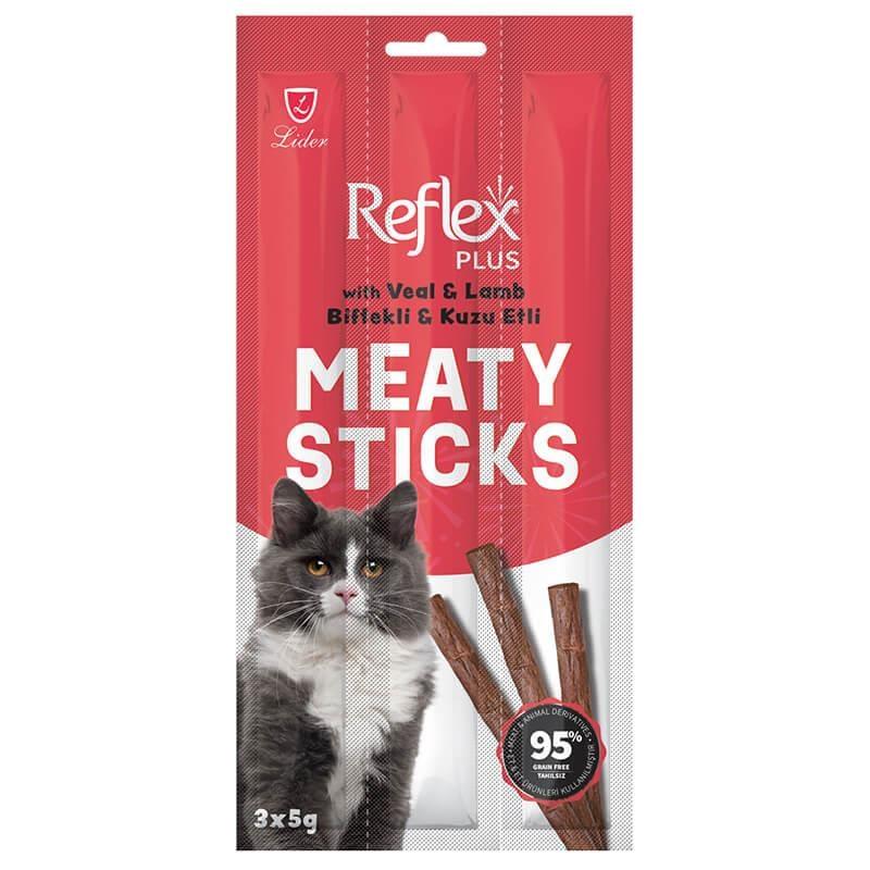 Reflex Biftek ve Kuzulu Sticks Kedi Ödül Maması 3X5 gr