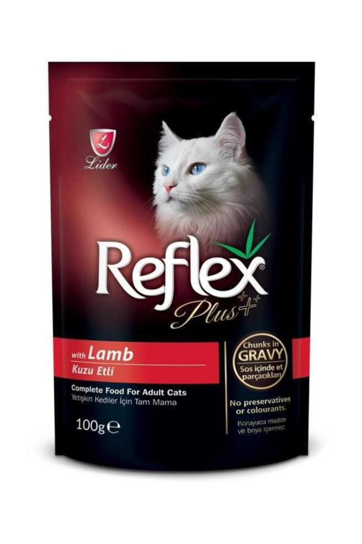 Reflex Pouch Kuzu & Sos Gravy Kırmızı Kedi Yaş Maması 100 gr