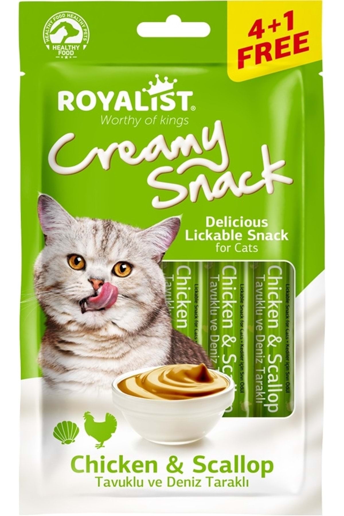 Royalist Creamy Tavuklu ve Deniz Taraklı Kedi Sıvı Ödül Maması 5X75 gr