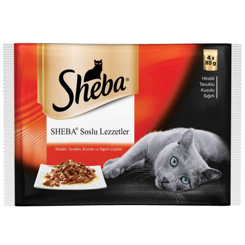 Sheba Etli Seçenekler Yetişkin Kedi Yaş Maması 4X85 gr 13 Paket (52 Tekli Paket)