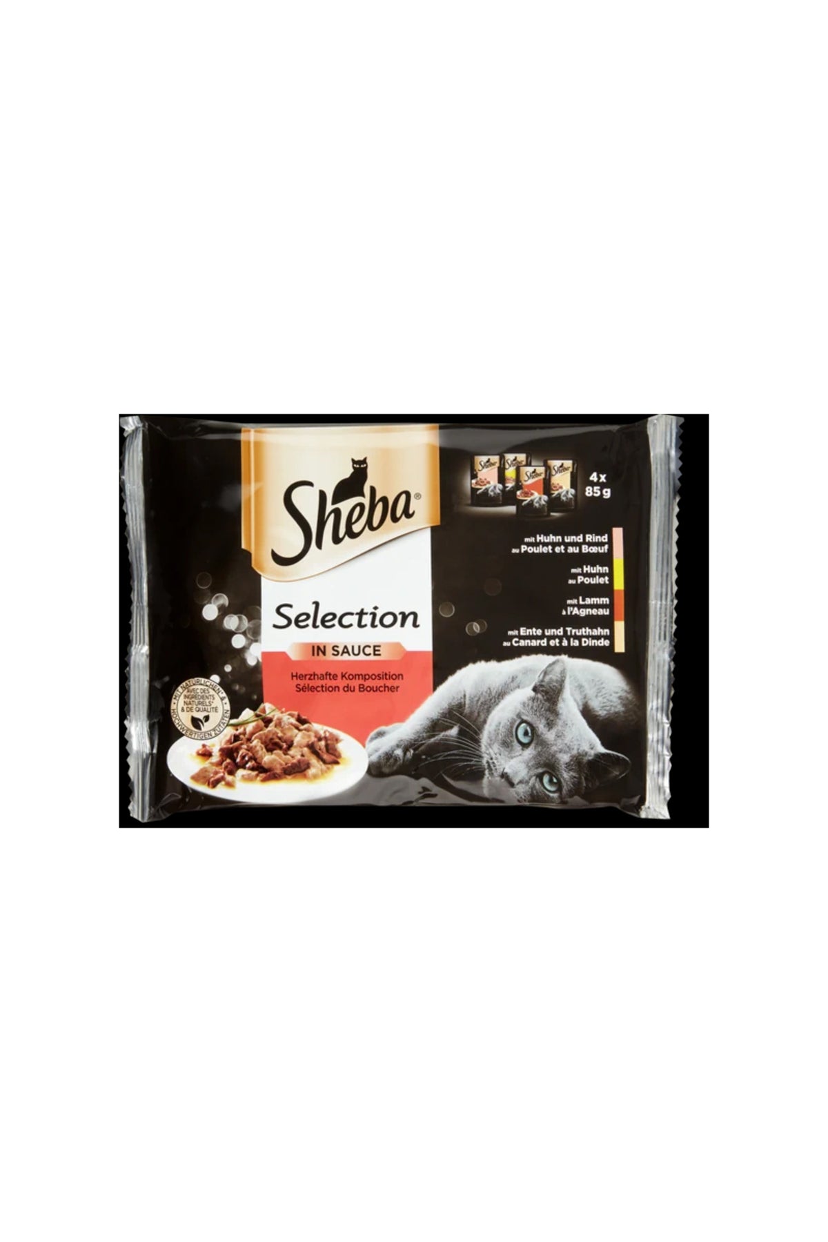 Sheba Etli Seçenekler Yetişkin Kedi Yaş Maması 4 X 85 gr