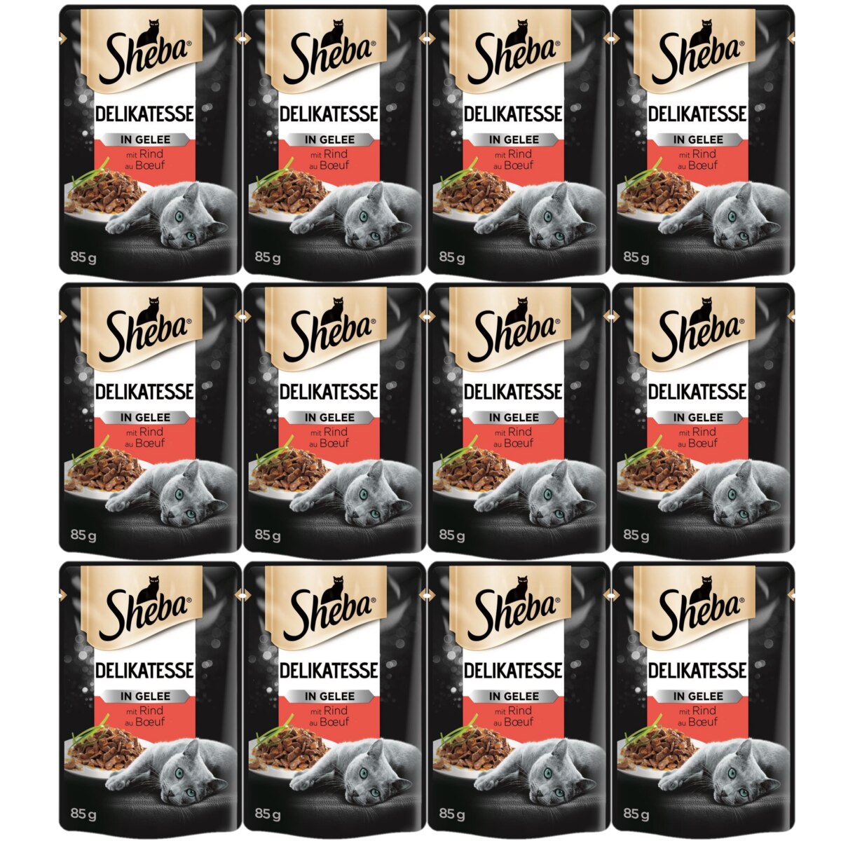 Sheba Sığır Etli Yetişkin Kedi Yaş Maması 85 gr (12 Adet)