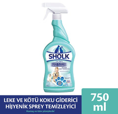 Sholk Leke ve Koku Giderici Köpek Hijyenik Temizleyici Sprey 750 ml