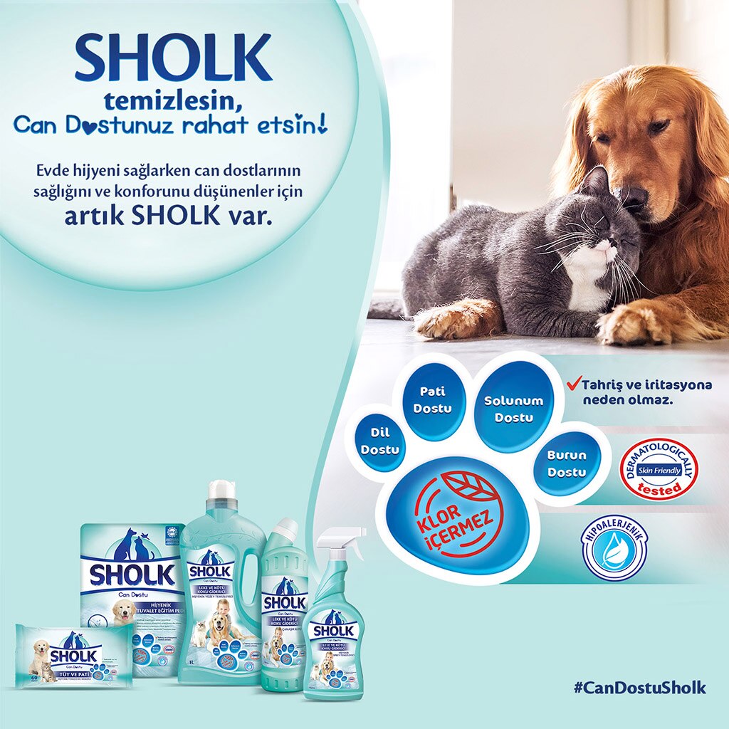 Sholk Leke ve Koku Giderici Köpek Hijyenik Temizleyici Sprey 750 ml