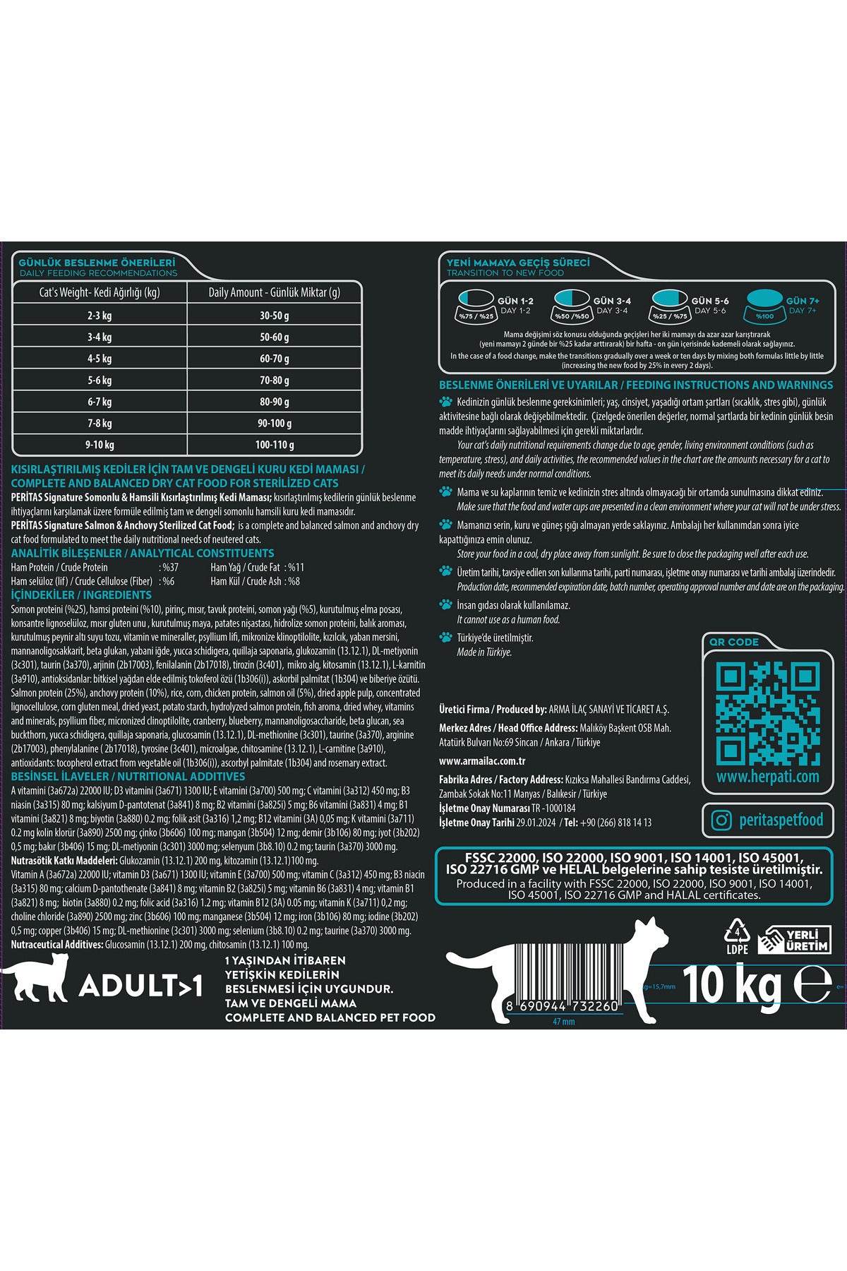 Signature Somonlu Ksırlaştırılmış Yetişkin Kedi Kuru Maması 10 kg