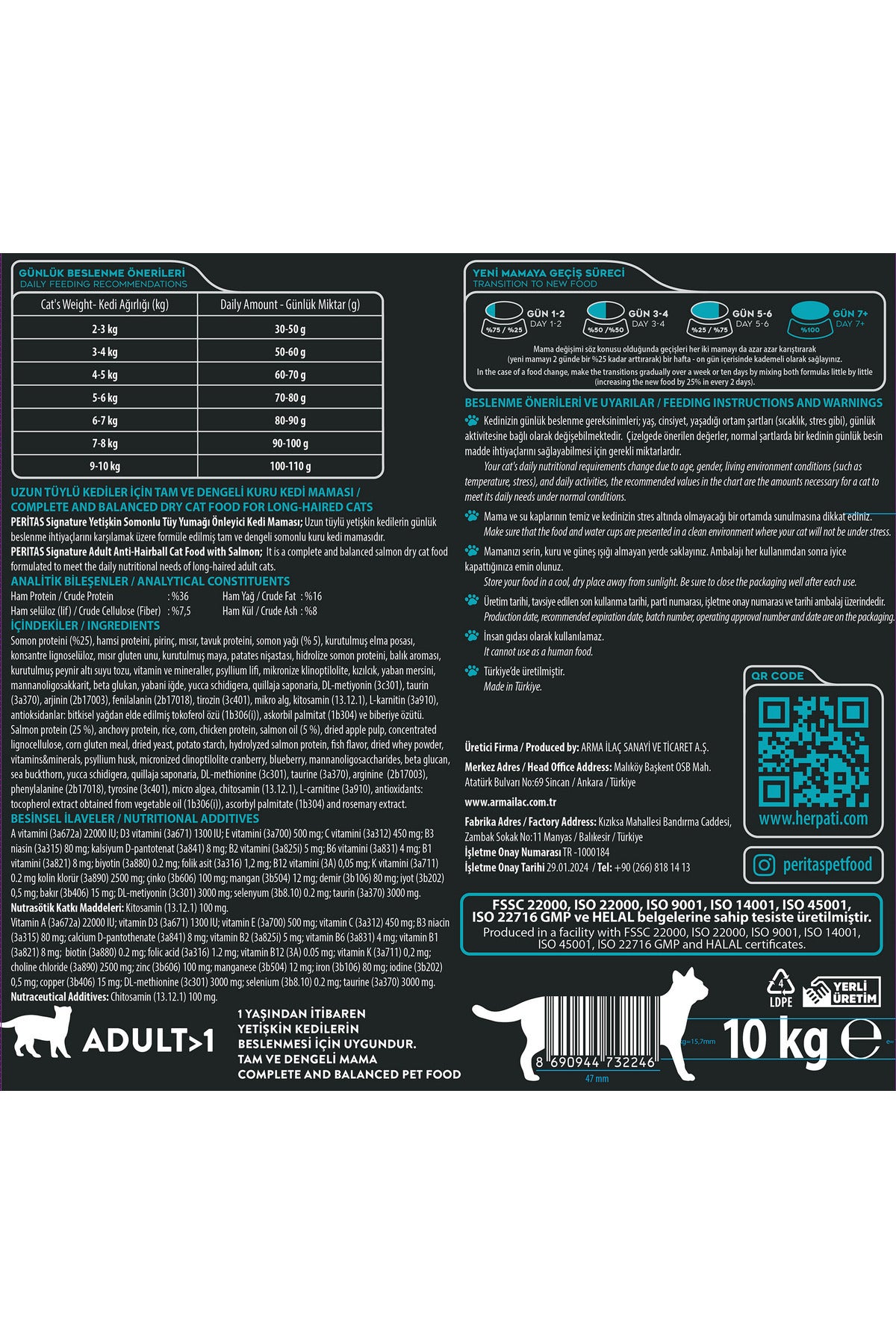 Signature Somonlu Tüy Yumağı Önleyici Yetişkin Kedi Kuru Maması 10 kg