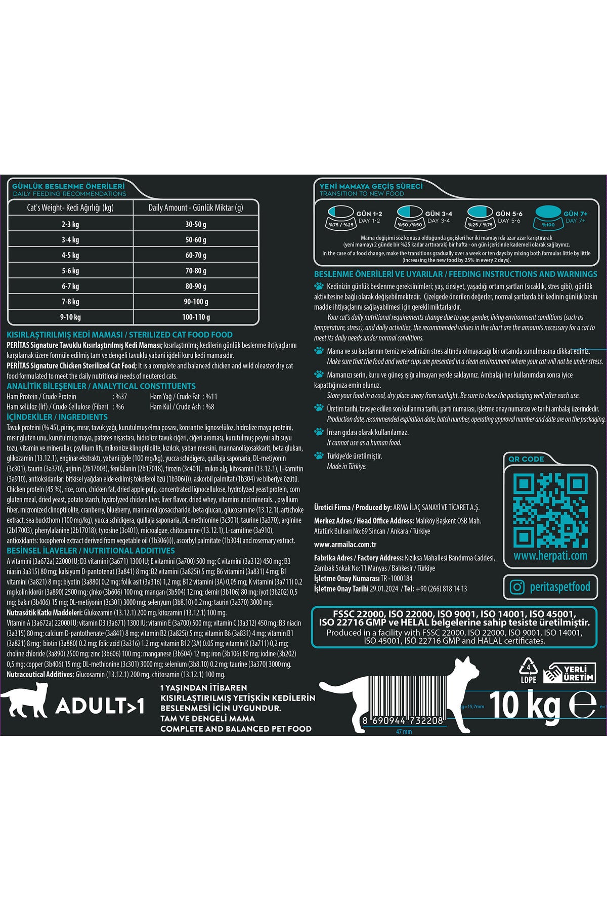 Signature Tavuklu Kısırlaştırılmış Yetişkin Kedi Kuru Maması 10 kg
