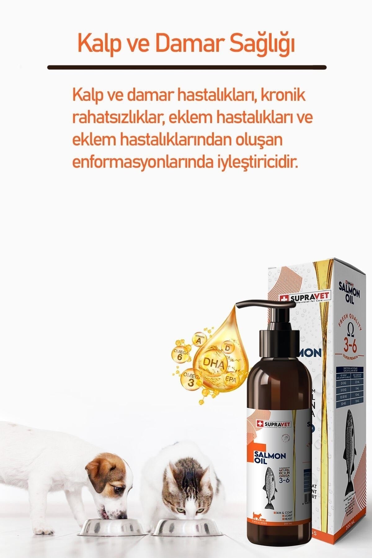 Supravet Kedi ve Köpekler için Somon Yağı 200 ml - Pet Keys