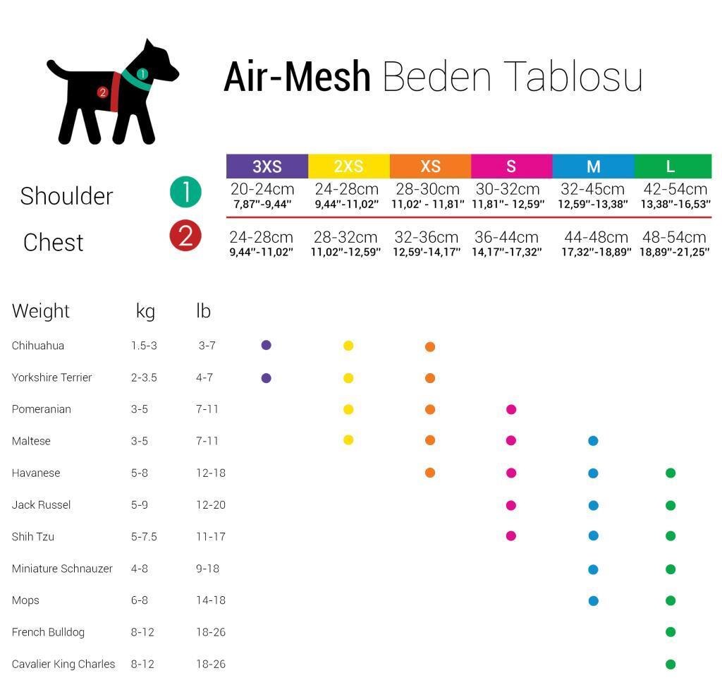 Tailpetz Air-Mesh Harness Köpek Göğüs Tasması Neon Turuncu M