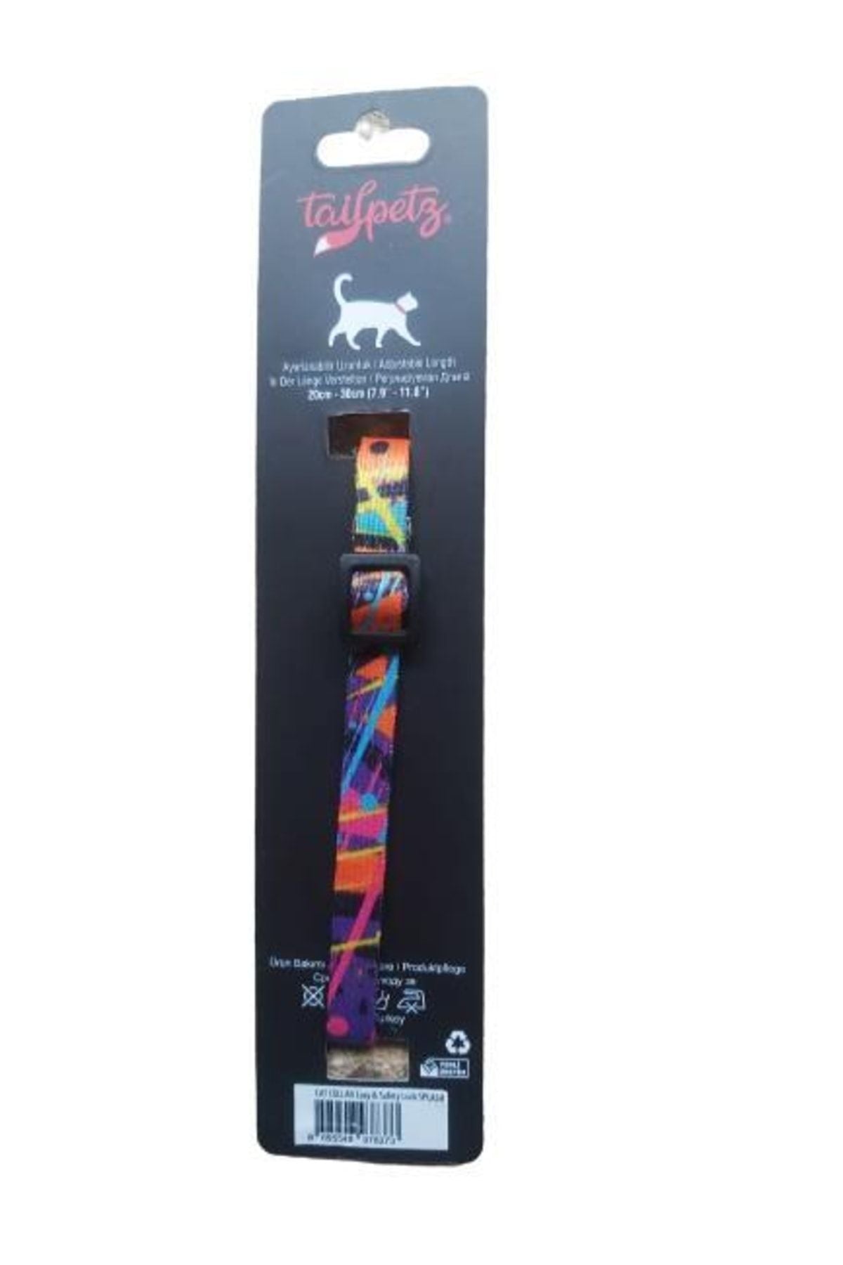 Tailpetz Cat Collar Easy & Safety Lock Kedi Boyun Tasması Splash