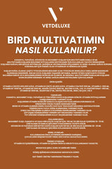 Vetdeluxe Kuşlar İçin Multivitamin Damlası 30 ml