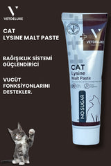 Vetdeluxe Lysine Göz Sağlığı ve Solunum Yolu Destekleyici Yetişkin Kedi Malt Macunu 100 ml