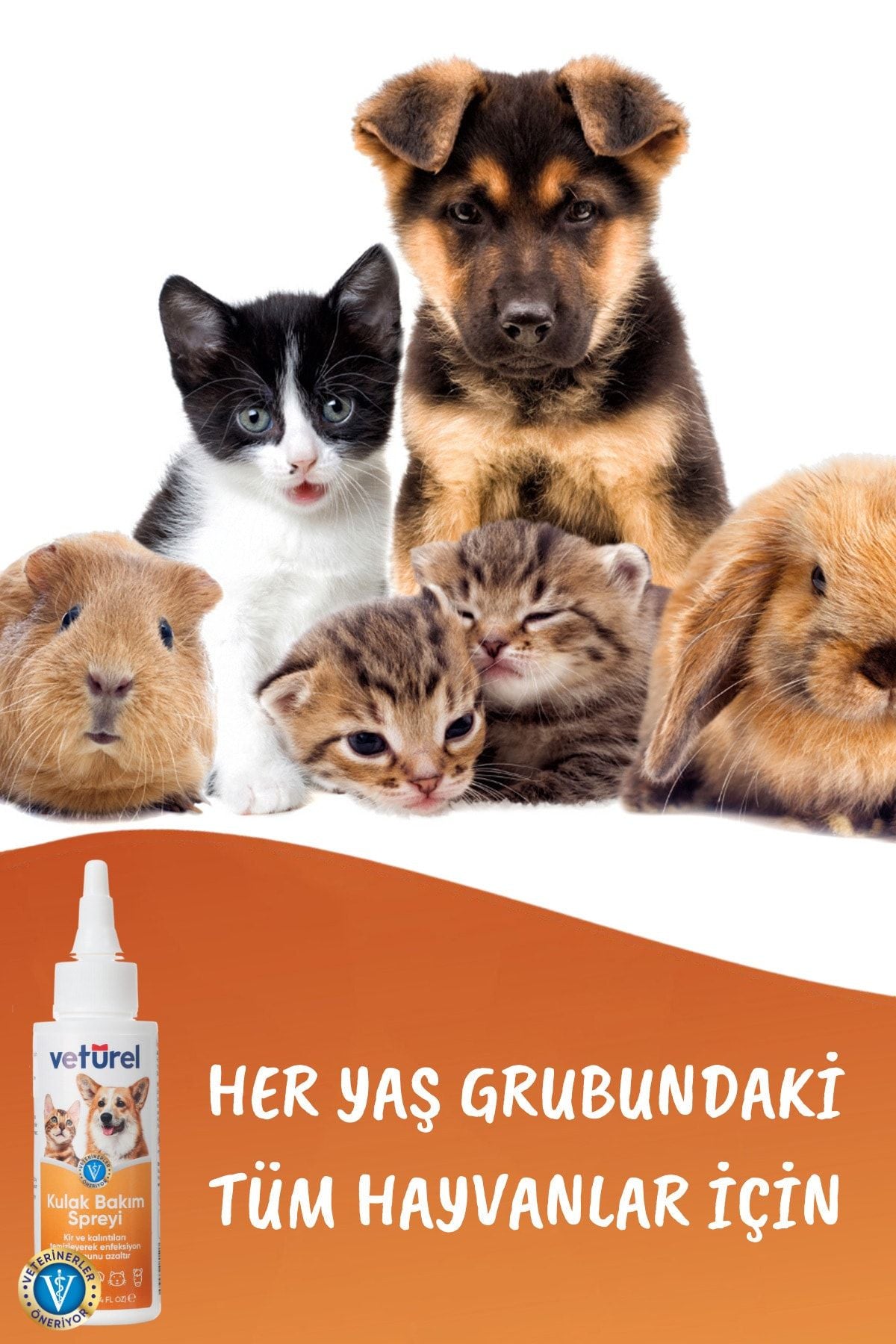 Vetürel Kedi Köpek Kulak Bakım Damlası 100 ml