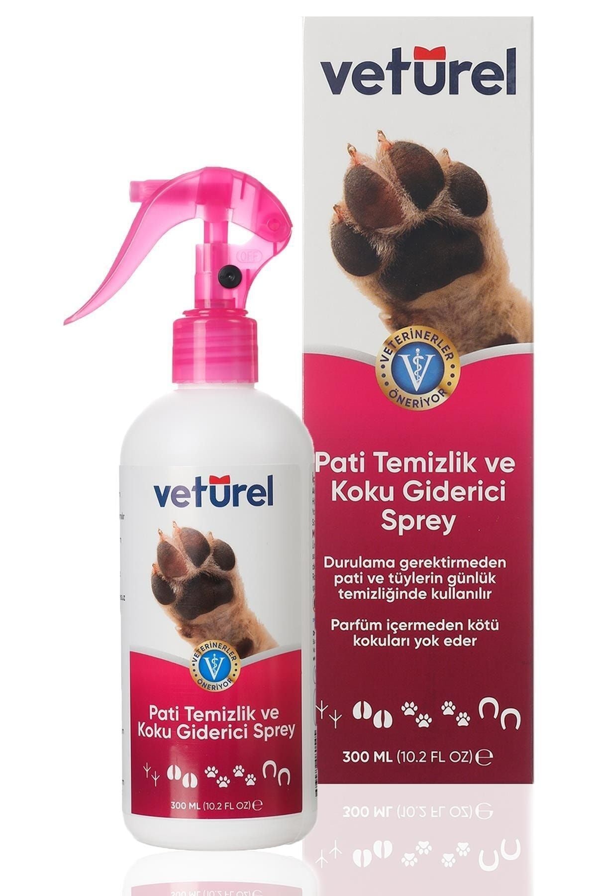 Vetürel Kedi ve Köpekler İçin Koku Giderici ve Pati Temizleyici Sprey 300 ml