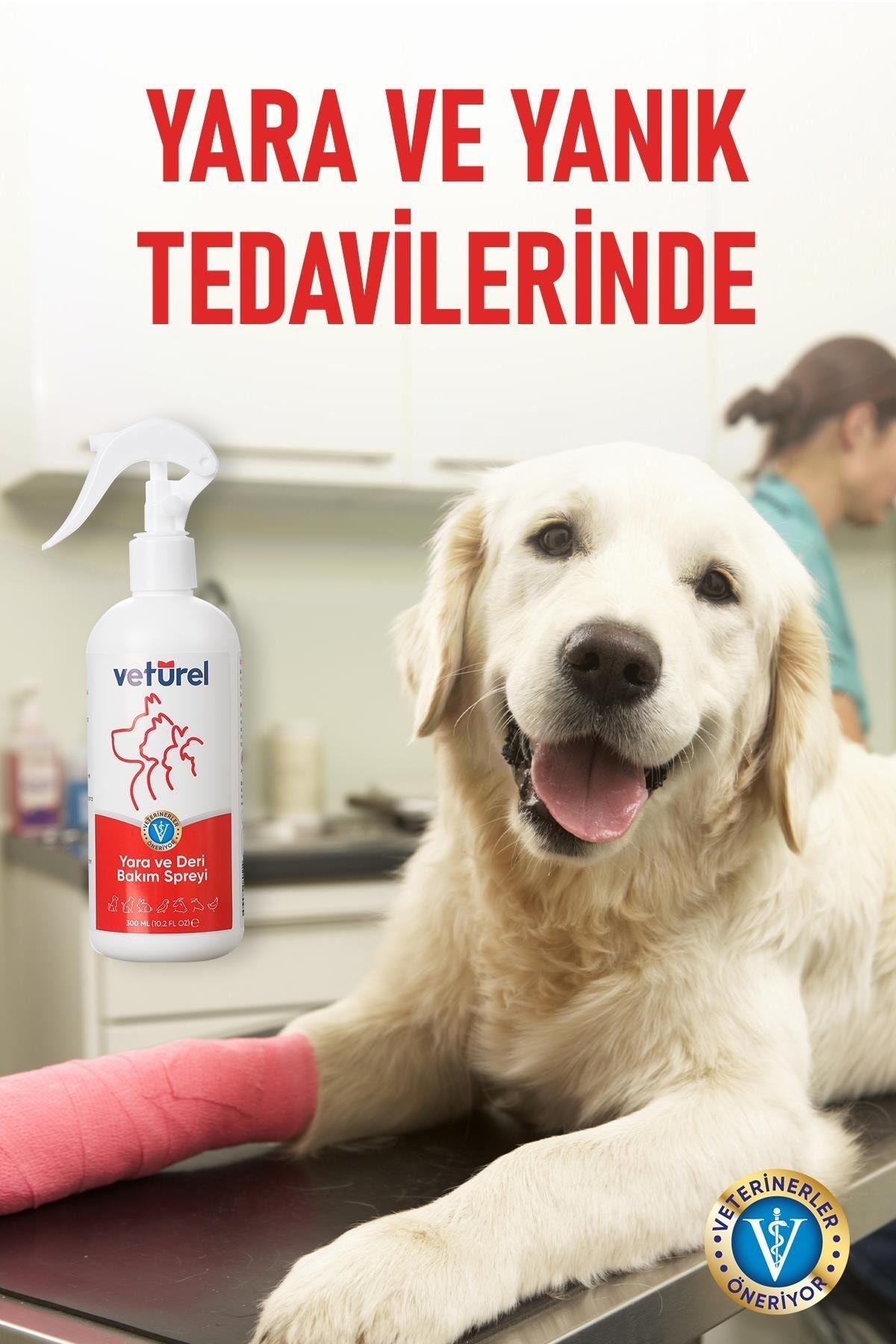 Vetürel Kedi ve Köpekler İçin Yara ve Deri Bakım Spreyi 1000 ml