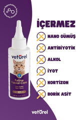 Vetürel Kedi Yüz Temizleme Solüsyonu 100 ml