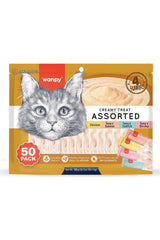 Wanpy Karışık 4 Lezzetli Yetişkin Kedi Kremalı Sıvı Ödül Maması 50 X 1,4 gr