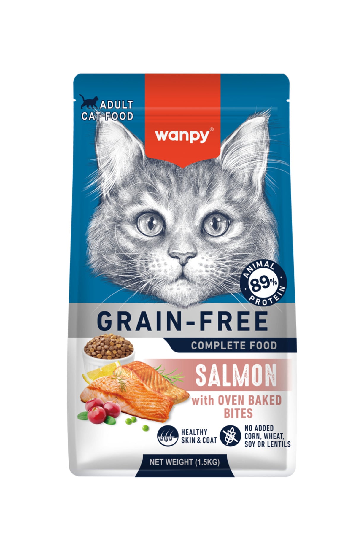 Wanpy Tahılsız Somonlu Yetişkin Kedi Kuru Maması 1,5 kg