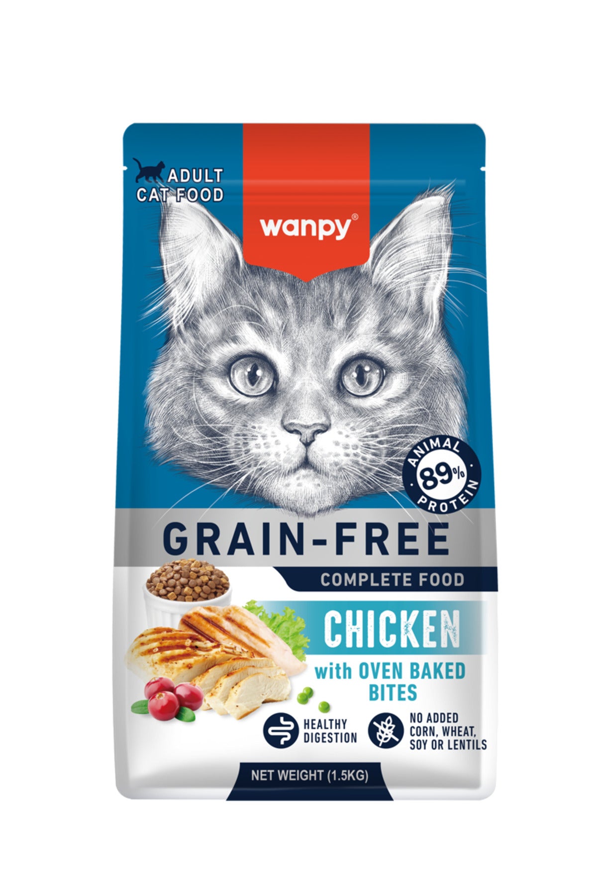 Wanpy Tahılsız Tavuklu Yetişkin Kedi Kuru Maması 1,5 kg
