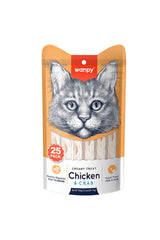 Wanpy Tavuklu ve Yengeçli Yetişkin Kedi Kremalı Sıvı Ödül Maması 25X14 gr