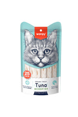 Wanpy Ton Balıklı ve Morina Balıklı Yetişkin Kedi Kremalı Sıvı Ödül Maması 25X14 gr