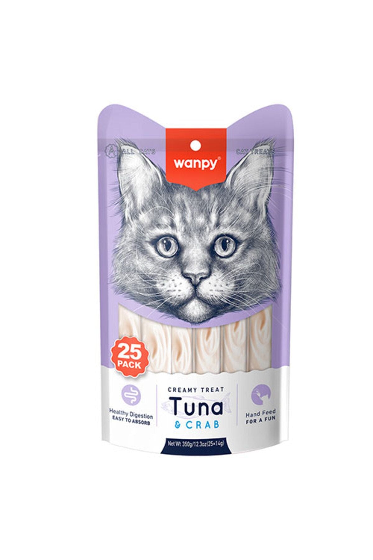 Wanpy Ton Balıklı ve Yengeçli Yetişkin Kedi Kremalı Sıvı Ödül Maması 25X14 gr