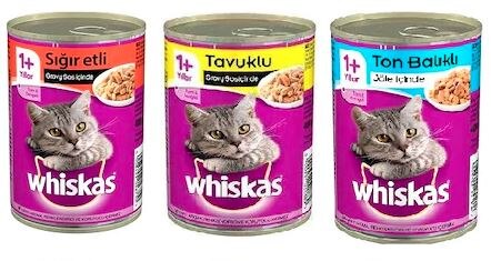 Whiskas 3 Çeşit Karışık Yetişkin Kedi Konserve Yaş Maması 24X400 gr