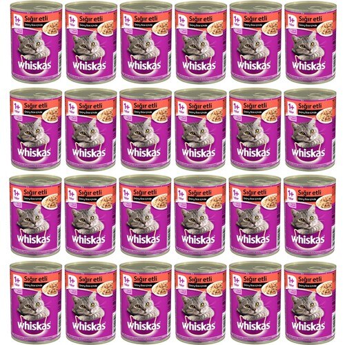 Whiskas Sığır Etli Yetişkin Kedi Konserve Yaş Maması 24X400 gr (Yeni)