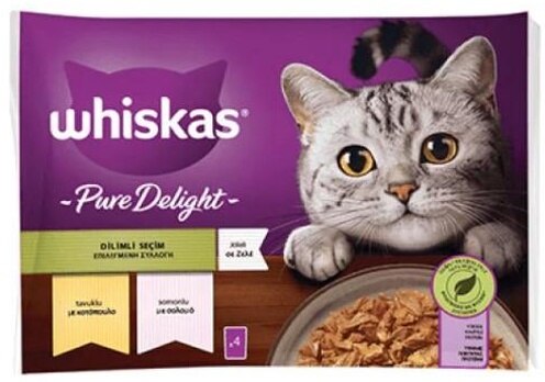 Whiskas Somonlu ve Tavuklu Güveç Et Çeşitleri 4X85 gr