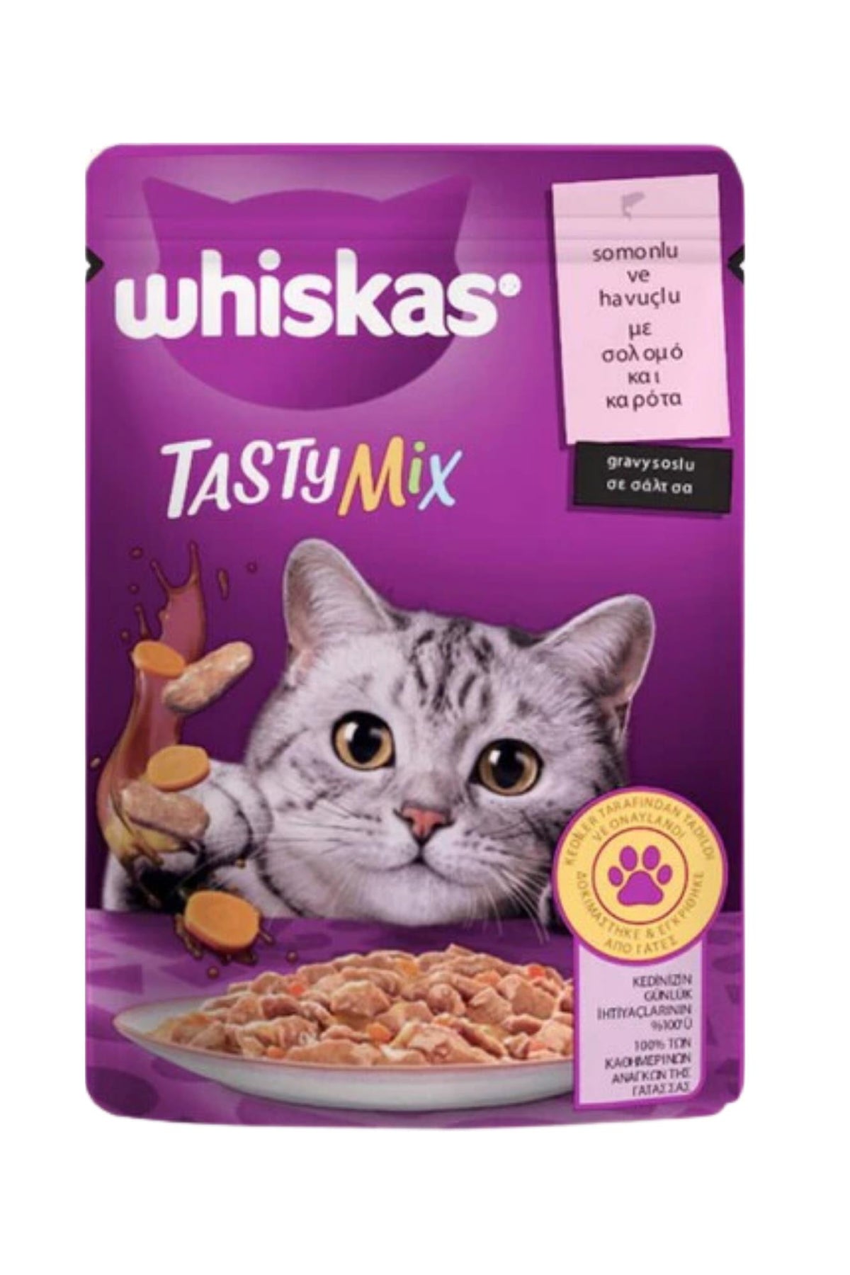 Whiskas Tastymix Somonlu & Havuçlu Yetişkin Kedi Yaş Maması 28X85 gr