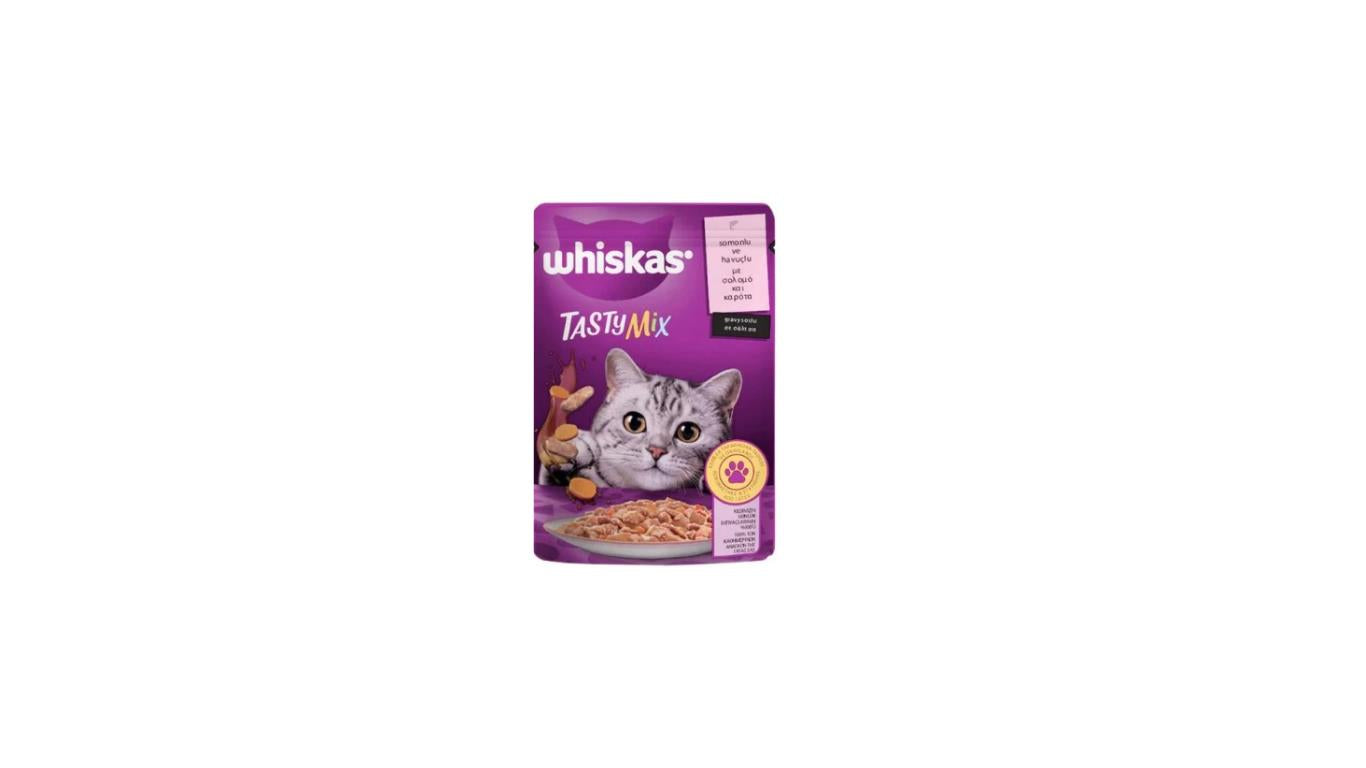 Whiskas Tastymix Somonlu & Havuçlu Yetişkin Kedi Yaş Maması 28X85 gr