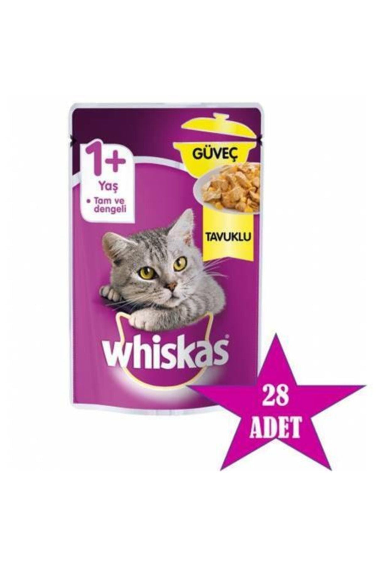 Whiskas Tavuklu Güveç Yetişkin Kedi Yaş Maması 28X85gr