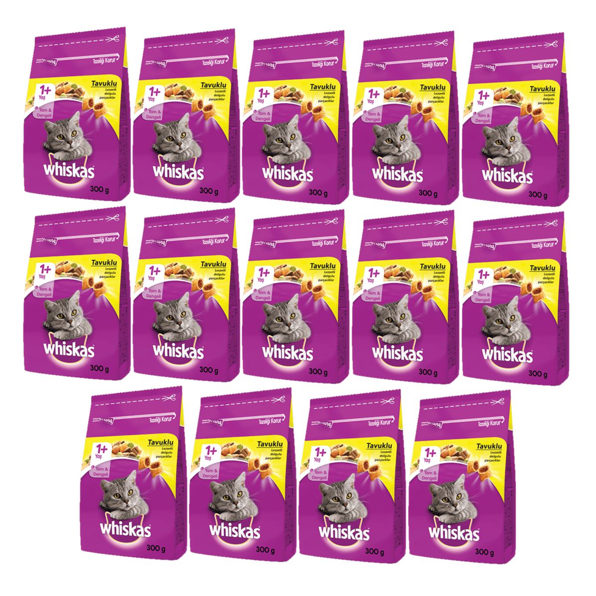 Whiskas Tavuklu Yetişkin Kedi Kuru Maması 14X300 gr