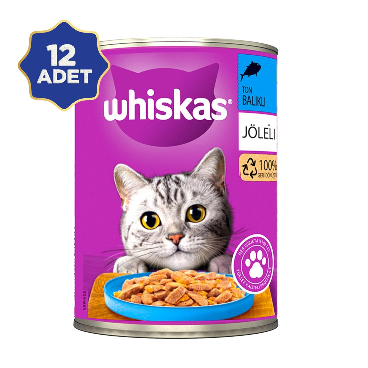 Whiskas Ton Balıklı Yetişkin Kedi Konserve Yaş Maması 12X400 gr