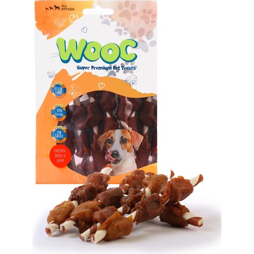 Wooc Tavuk & Ördek & Ciğer Sargılı Stick Köpek Ödül Maması 80 gr